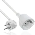 Inline Verlängerungskabel, Stromkabel, 7m, Schutzkontakt Stecker gewinkelt/Buchse, H05VV-F, Innenbereich, erhöhter Berührungsschutz, weiß, 16407U