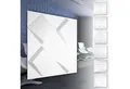 Hexim Wanddekoobjekt HD131 (PVC Kunststoff - weiße Wandverkleidung mit 3D Optik - Cube Motive (5 qm 20 Platten) Verkleidung Dekor in weiß glatt)