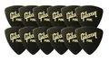 12 x original Gibson Pleks "Wedge" medium robuster Zelluloid-Kunststoff schwarz