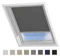 DTCH® Dachfenster Verdunkelungsrollo für Velux MK10 Dunkelgrau mit Führungsschiene, Rollo für Dachfenster, Verdunkelungsrollo Dachfenster