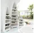 LebensWohnArt Weinregal Massivholz Weinregal VINO ca. H200cm Antique-White Bootsregal