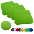 heimtexland ® 4er Pack Sitzkissen Filz Stuhlkissen Bodenkissen Polster Stuhlauflage Indoor Outdoor Kissen eckig Typ631 Filzkissen grün 35x35 cm 4 Stück