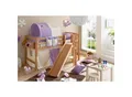 TiCAA Hochbett mit Rutsche Podestbett "Tino" Buche Natur Classic teilbar mit Farbauswahl