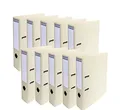 Exacompta 53750E 10er Pack Premium PVC-Ordner Prem´Touch Pastell. 7 cm breit DIN A4 Ringordner Aktenordner Briefordner Büroordner Plastikordner Schlitzordner Perlweiß