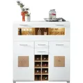 Innostyle Fun Plus Barschrank inkl. LED-Beleuchtung Holzwerkstoff Weiß/Braun - Weiß