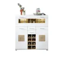 Innostyle Barschrank in weiss matt / Eiche Dekor - 120x129x37 (BxHxT)