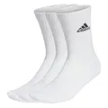 adidas Unisex Kinder Cushioned Crew Socks 3 Pairs, White / Black, 3-4 Years