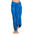 PANASIAM Sarong Pareo Tuch aus Viskose - blickdichtes Unisex Strandtuch & Wickelkleid, Viskose, in Größe L & XL - Wickelrock oder Bikini Cover-up für Damen & Herren blau 250x116cm