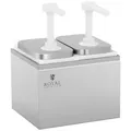 Royal Catering Sauciere 2 x 2 L Saucenspender Pumpspender Senfspender Dosierspender 2 Pumpen, verschiedene Größen 24 cm x 20 cm x 33 cm