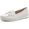 Tamaris Comfort Damen Slipper Leder Mokassin weit geschnitten 8-84600-44, Größe:39 EU, Farbe:Weiß - Weiß - 39