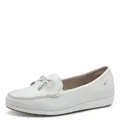 Tamaris Comfort Damen Mokassins aus Leder mit Schleife, Weiß (White Nappa), 39 EU
