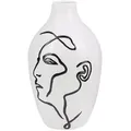 Beliani Blumenvase, Weiß, Stein, Mode, 23 cm, Dekoration, Vasen, Keramikvasen