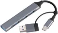 PEARL Splitter: USB-C-4-Port-Hub mit 1x USB 3.0 und 3X USB 2.0, Adapter USB-C auf -A (4-Fach-Hub, Aluminium, Maus)