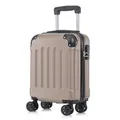 YONSLY Koffer Suitcase S Champagner, Trolley Reisekoffer, Rollkoffer Handgepäck mit 4 Rollen 360°, Hartschalenreisekoffer, Zahlenschloss, Weicher Gummigriff