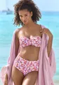 Bügel-Bandeau-Bikini-Top "Jasmin", im Blümchen-Druck, Gr. 34 - Cup B, rot-flieder Cup B