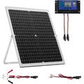 VEVOR 12V Monokristallines Solarpanel-Kit, Solarbatterieladegerät mit intelligentem MPPT-Controller & verstellbarer Halterung, IP67 wasserdicht für Auto, Boot, Wohnmobil, Motorradanhänger