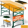 CASARIA® Bierzelttisch Höhenverstellbar Klappbar Hoch Outdoor Breit Holz XXL Buffettisch 170cm Bierzeltgarnitur Stehtisch Bartisch Partytisch Klapptisch