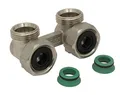 Simplex-Zweirohrhahnblock E2/50 Standard, gewinkelt, abschließbar, 3/4 Zoll AG - Effiziente Heizungssteuerung - F10017