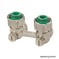SIMPLEX Zweirohr-Hahnblock E2/50, 3/4' AG für Klemmverschraubung Eckform