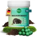 PVU Maulwurfskugeln 100er Pack - Maulwurf-Kugeln- Sofort-& Langzeitwirkung - EUKALYPTUS Zitrone Duft - Effektives Mittel gegen Maulwürfe