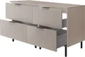Badezimmerschrank, Kaschmir + schwarzer Griff, 120 x 77 x 46 cm