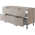 3XE Living Badezimmerschrank,, Kaschmir, Schwarz, Holzwerkstoff, 4 Schubladen, 120x77x46 cm, Badezimmer, Badezimmerschränke, Waschbeckenunterschränke