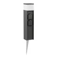 ledscom.de Pollerleuchte PODEL mit Erdspieß für außen, 39cm, schwarz, G9 Fassung, 2 Steckdosen