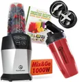 Nutrilovers Standmixer Format: Kompakter Smoothie Mixer - Für Unterwegs - Trinkbecher, 1000 W