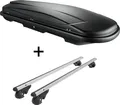 Dachbox VDPJUXT600 600Ltr abschließbar + Alu Relingträger VDP004L kompatibel mit für Audi A6 Allroad 4B 00-05