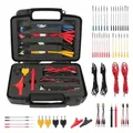 AUTOOL Messleitungen für Multimeter, 48 Stück Messleitungen Prüfkabel Kit mit 4mm Bananenstecker Kabel, Krokodilklemmen, Teststifte, Bananen-Stecker-Adapter, 20cm Jumper Kabel für Digitales Multimeter