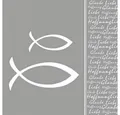 Ambiente Luxury Paper Products Papierserviette 20 Servietten Glaube Fisch silver 33x33cm, (20 St)