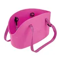 Ferplast Borsa per il trasporto di cani di piccola taglia WITH-ME, EVA, Morbida plastica gommata, lavabile, Manici regolabili, Manici regolabili, Cinghiolo di sicurezza incluso, 21,5 x 43,5 x h 27 cm Fucsia