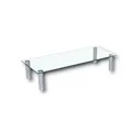 Euro Tische TV-Board TV-Rack Glas in 3 verschiedenen Größen & Farben - perfekt geeignet als Fernsehtisch oder Bildschirmständer, Klar-Glas - 70cm