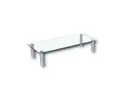 HOOZ TV-Aufsatz Klarglas mit Aluminiumfüßen - Ablage und Platzerweiterung 70x35cm, (modern, 1-St., mit Aufbauanleitung), aus Sicherheitsglas