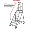 Podestleiter Krause - 1x3 Stufen - ohne Handläufe mit 125 mm Rollen, einseitig begehbar 820136