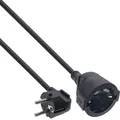 InLine® Strom-Verlängerung Schutzkontakt Stecker gewinkelt / Buchse schwarz 7m