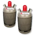 2x 11 kg Propangasflasche Gasflasche Stahlflasche Grau Eigentumsflasche