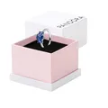 PANDORA Timeless Blauer Rechteckiger Funkelnder Drei-Stein-Ring aus Sterling-Silber mit Cubic Zirkonia, Gr. 50, 192389C01-50