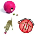 XL Ø 10 cm Vollgummi Futterball, Snackball Ball mit Snack-Labyrinth Hund 47241