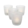 Windlicht Teelichtgläser Teelichthalter Glas lackiert matt weiß H 8 cm 4er Set