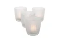BOLTZE GRUPPE GmbH Teelichthalter Teelichthalter Marilu Glas lackiert weiß matt H.8 cm Ø.8 cm 4-teilig