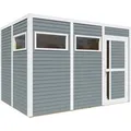 Bertilo Holz-Gartenhaus Cubus 3 Hellgrau 337 cm x 234 cm FSC®