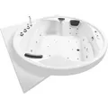 Basera® Indoor Podest-Whirlpool Badewanne XXL Gomera mit Ecke Premium 186 x 186 cm