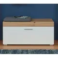 Sitzbank INOSIGN "Avena", weiß (asteiche, weiß hg), B:91cm H:42cm T:38cm, Holzwerkstoff, MDF, Kunststoff, Metall, Sitzbänke, Garderobenbank Sitzbank