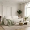 Ecksofa MILO SMALL mit Schlaffunktion und Bettkasten, linke Ecke - TILIA 01 - Beige