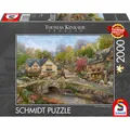 Schmidt Spiele Sommer in Cobblestone Village, Thomas Kinkade, Puzzle, 2000 Teile