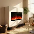 Glow Fire Elektrokamin 'Zeus106' | LED Standkamin in weiss mit Heizung (1500 W) | HxBxT: 100x135x35 cm