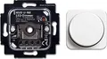 BUSCH-JÄGER, LED-Drehdimmer (LED Dimmer) 6523 U-102 (6523U 102) 6523U102 mit Zentralscheibe 2115-214 in Reflex Si alpinweiß