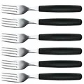 VICTORINOX Gabeln Tafelgabeln schwarz, silber glänzend, 6 St.