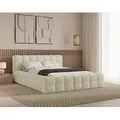 Chilly Design Polsterbett Verona Beige Bouclé Stoff 140x200 cm mit Stauraum - Beige